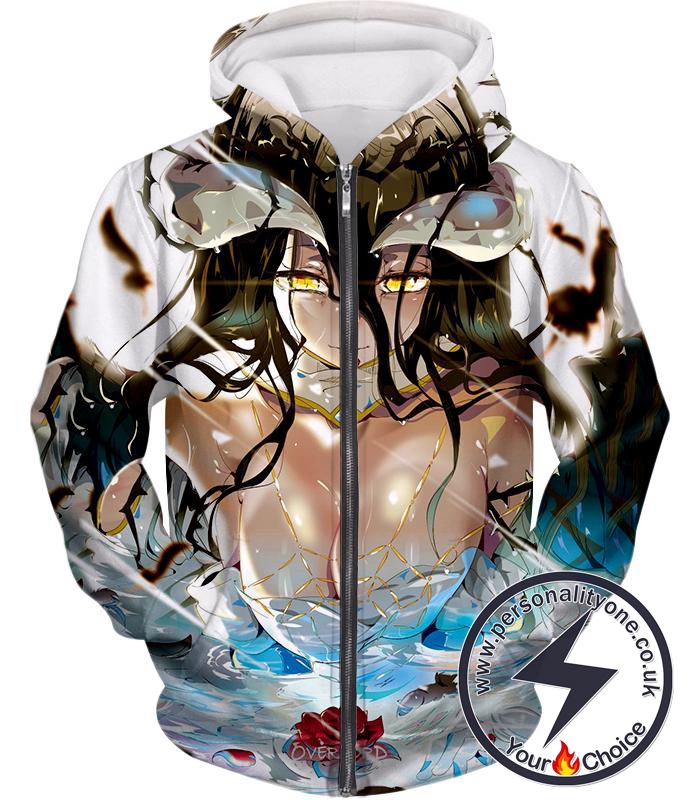 Overlord Awesome Graphic Promo Albedo The Overseer of Guardians Cool Anime Zip Up Hoodie